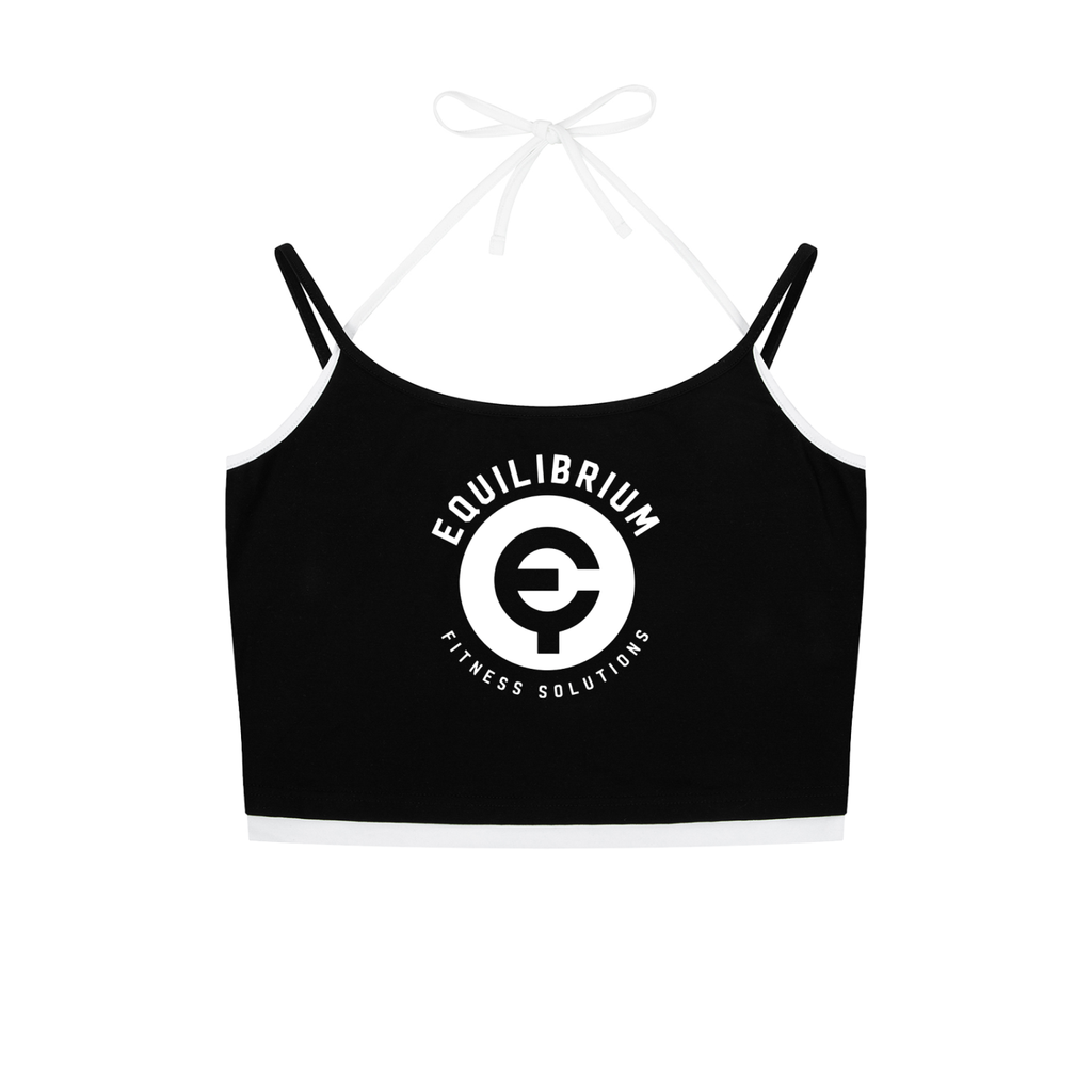 Contrast Binding Halter Tank Top